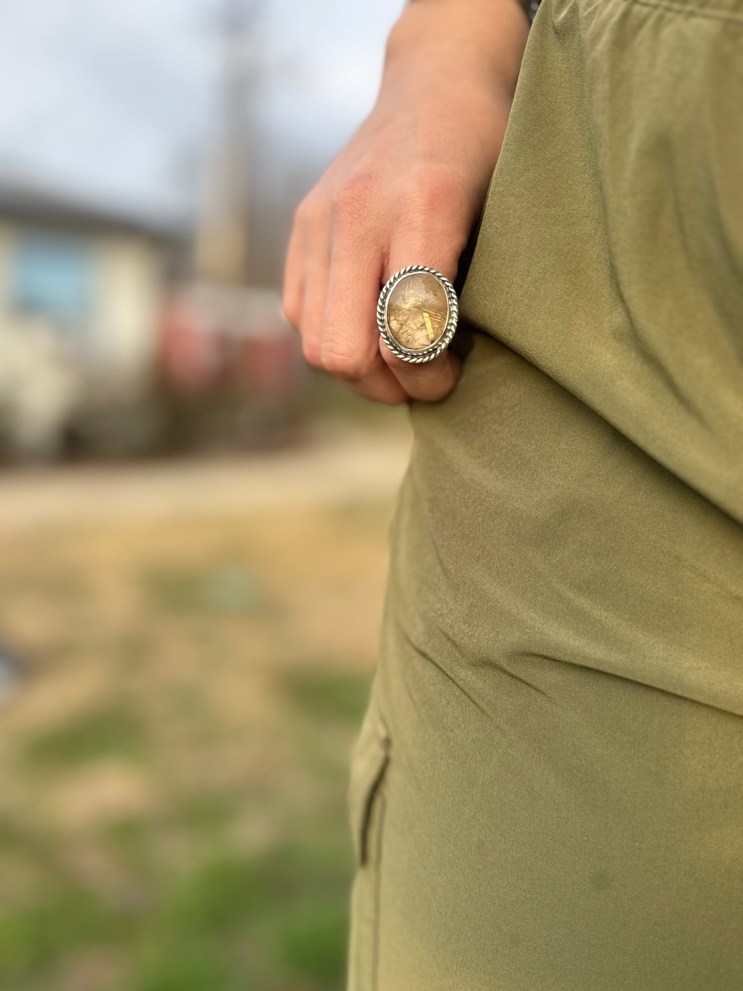 Rutilated Quartz Ring size 9