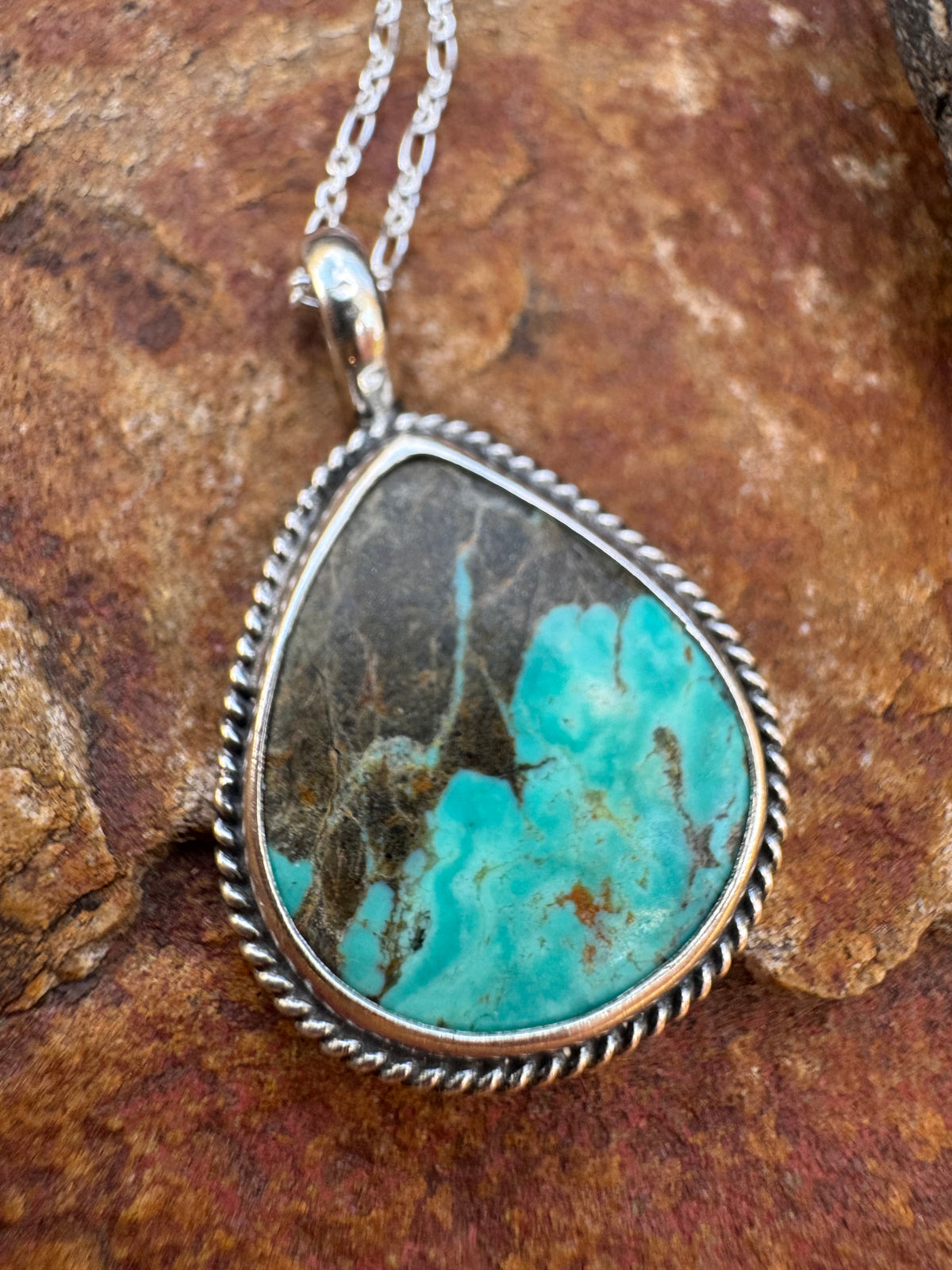 Teardrop Tyrone Turquoise Pendant