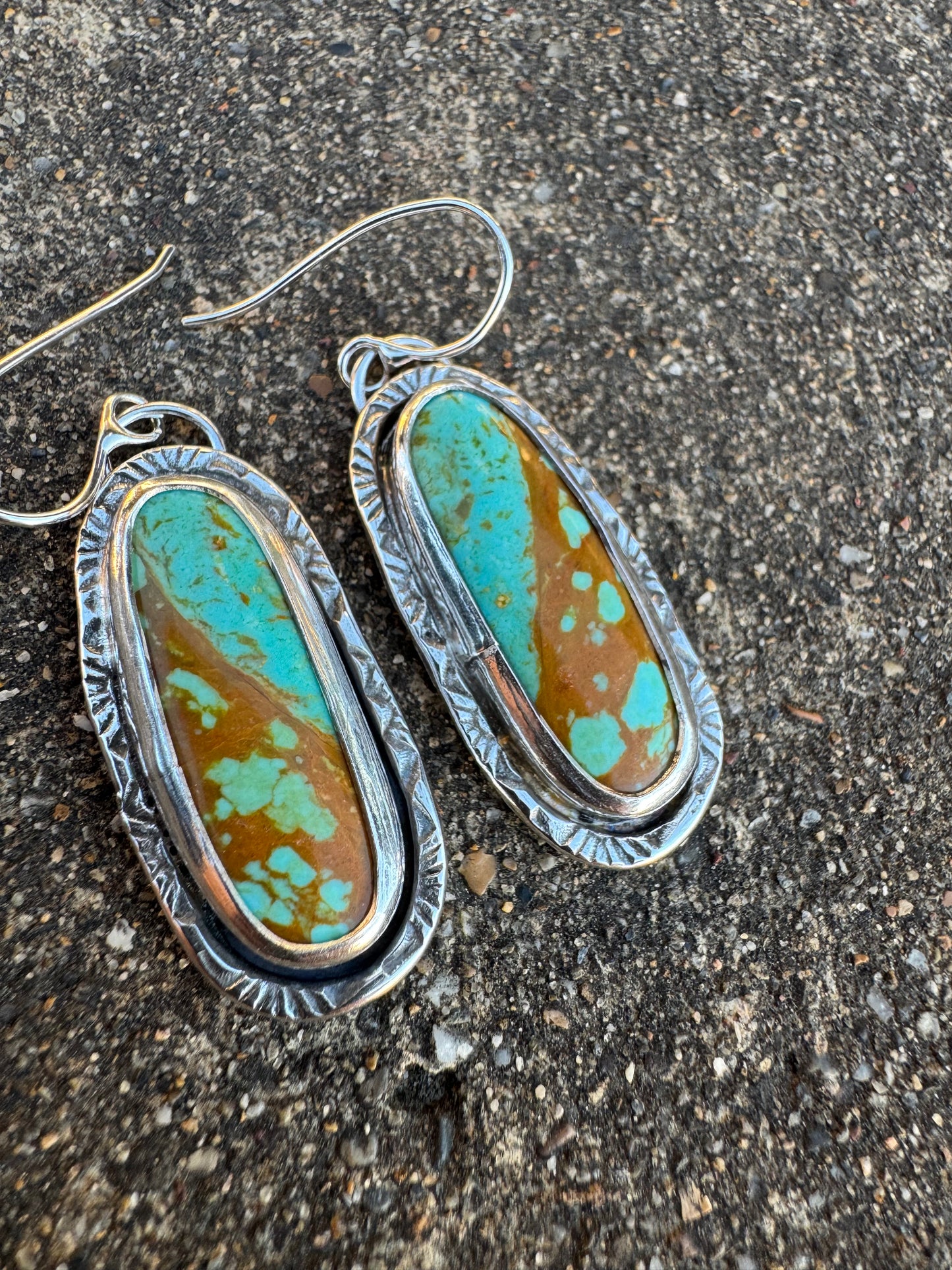 Tyrone turquoise stamped earrings
