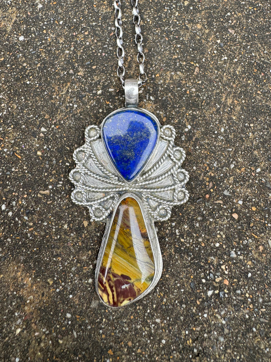 Lapis and Jasper Fancy Pendant