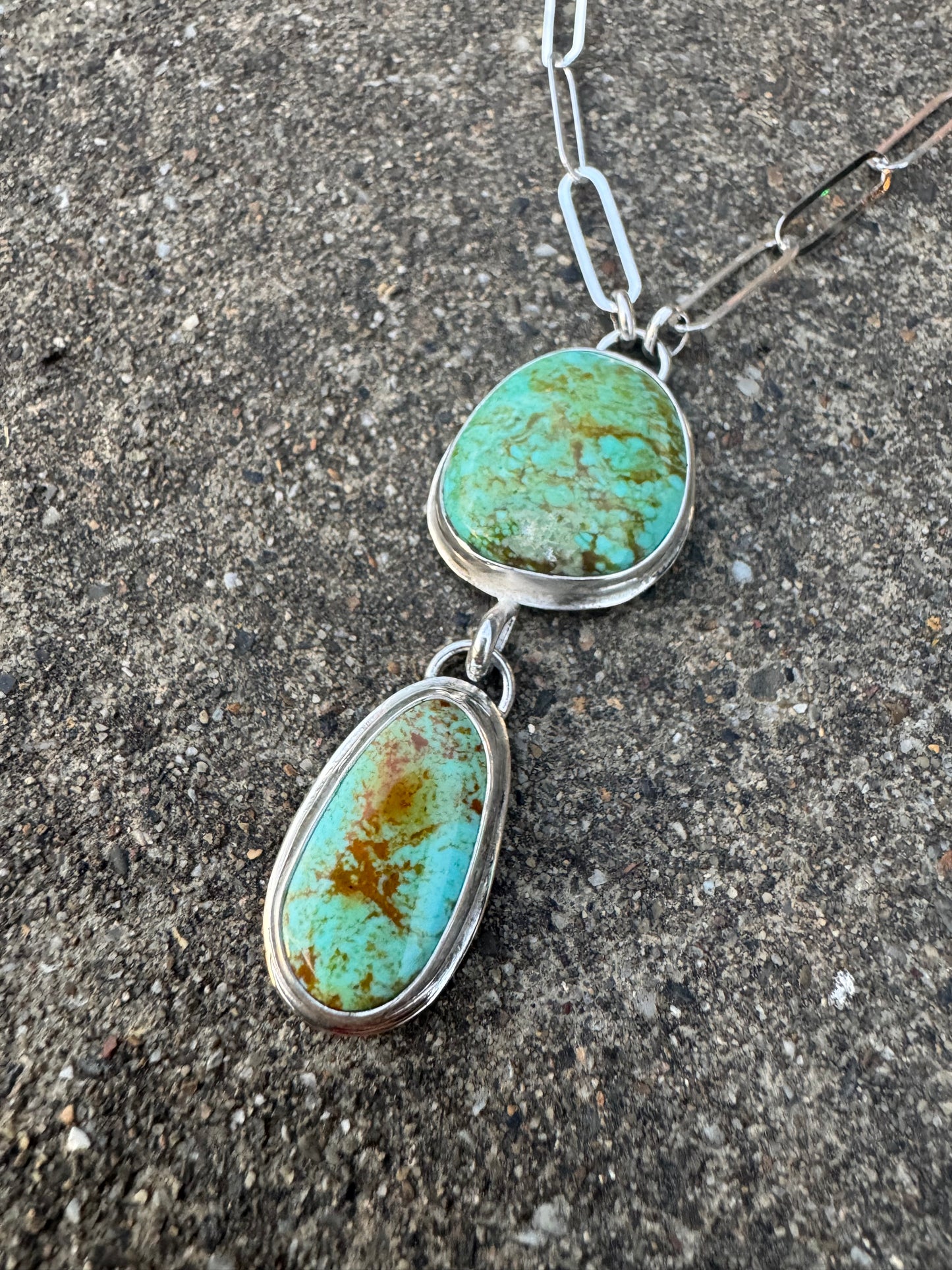 Turquoise Paperclip Chain Necklace