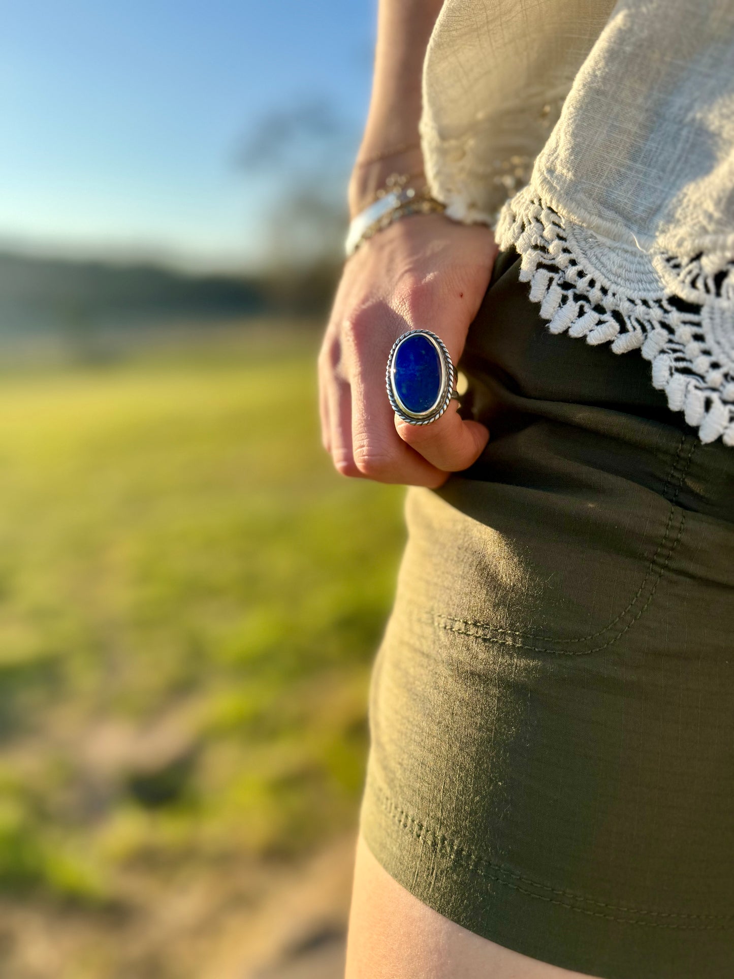 Royal Blue Lapis Lazuli Ring size 9