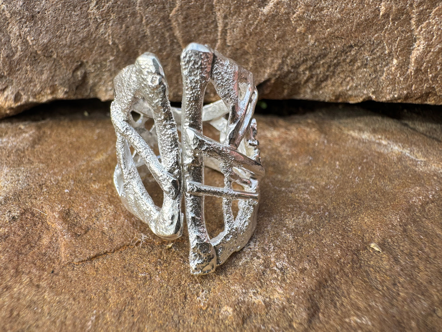 Rustic Forged Adjustable Ring size 7.5-9.5