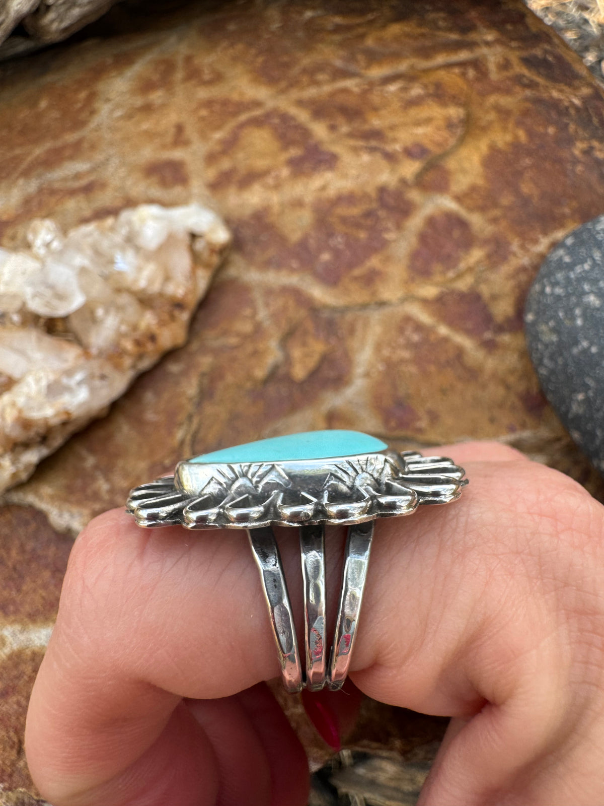 Tyrone turquoise Blossom ring size 7.5