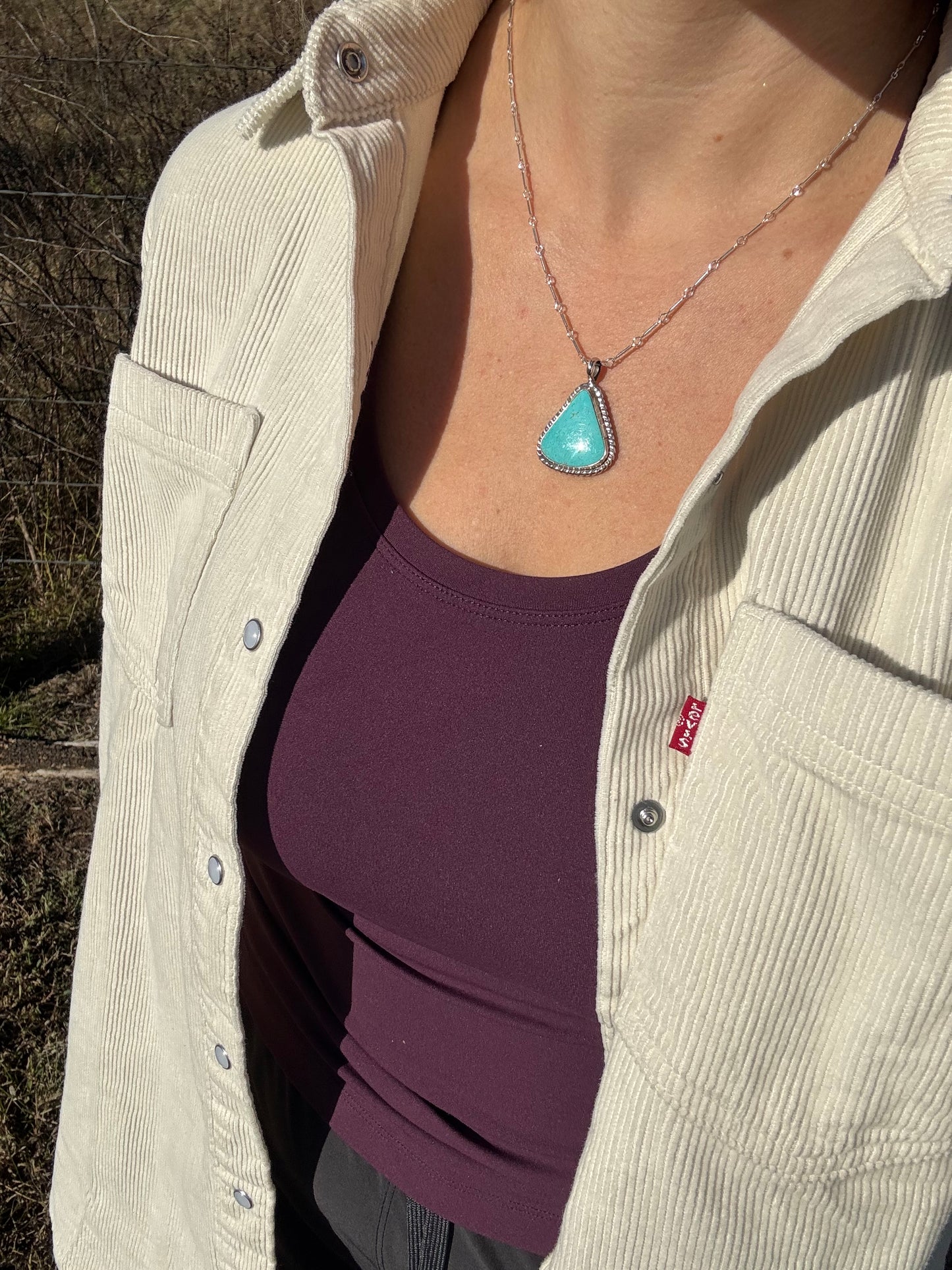 Bright blue Kings Manassa turquoise necklace