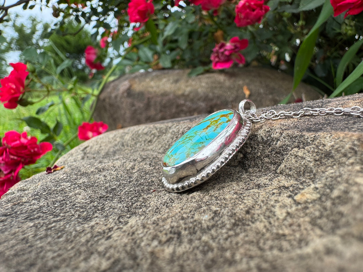 Oval Tyrone turquoise Pendant