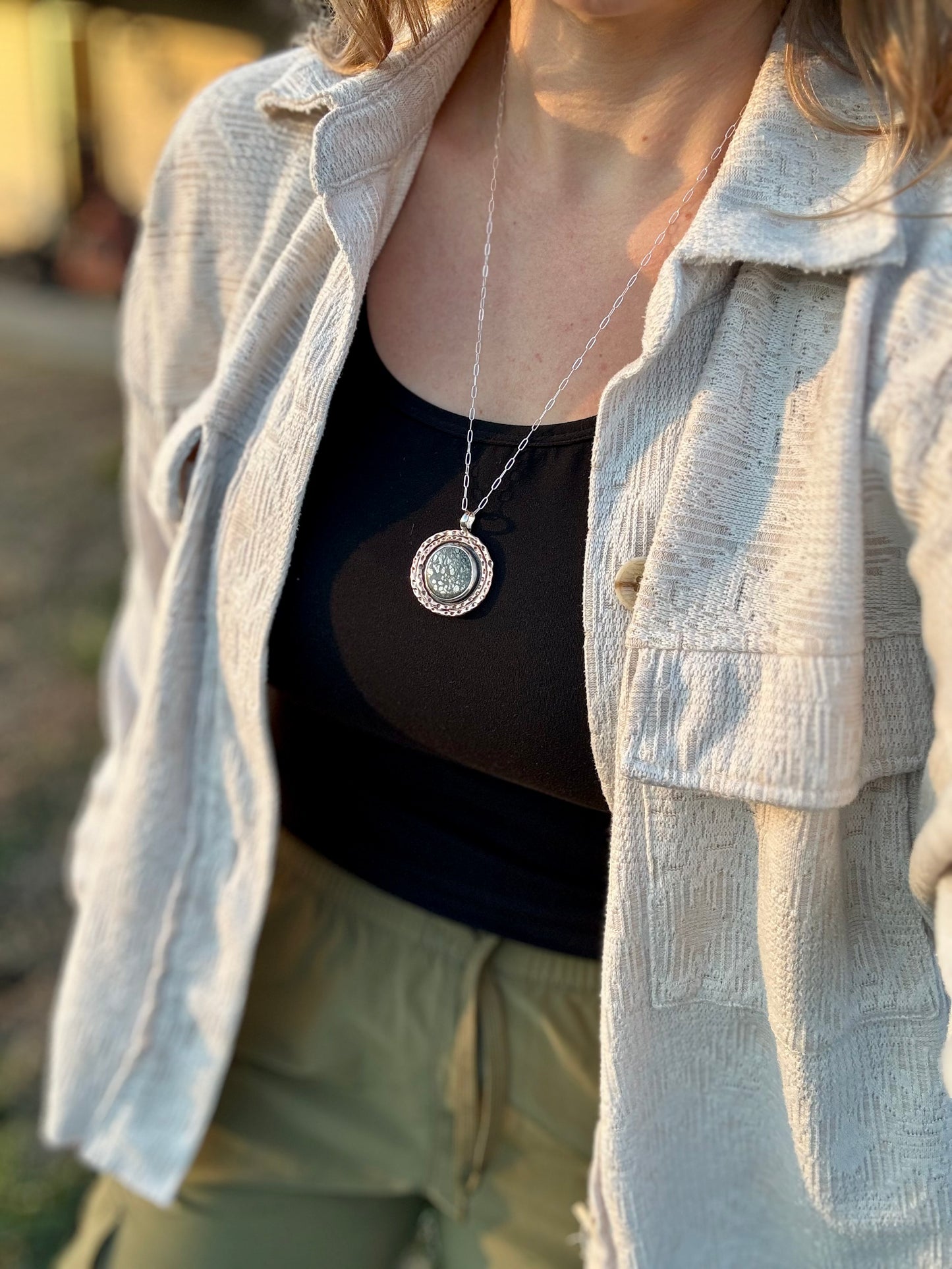 Marcasite and Copper Medallion Pendant