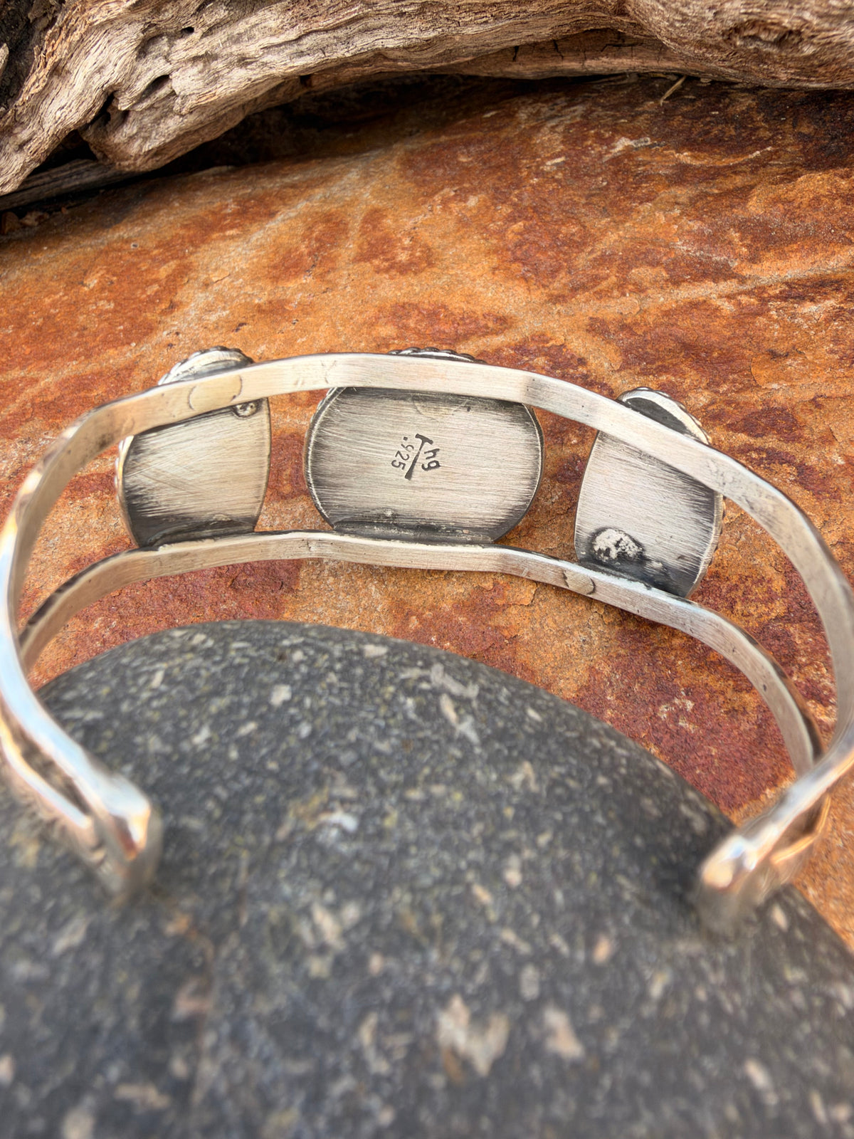 Wild and Blue - Hand stamped Turquoise Cuff