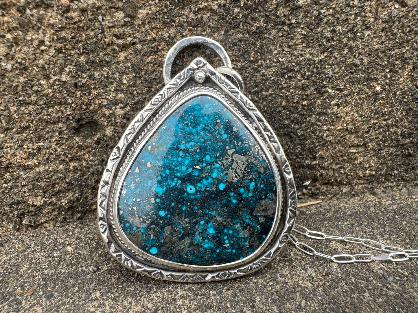 Starry Night Morenci turquoise Statement necklace