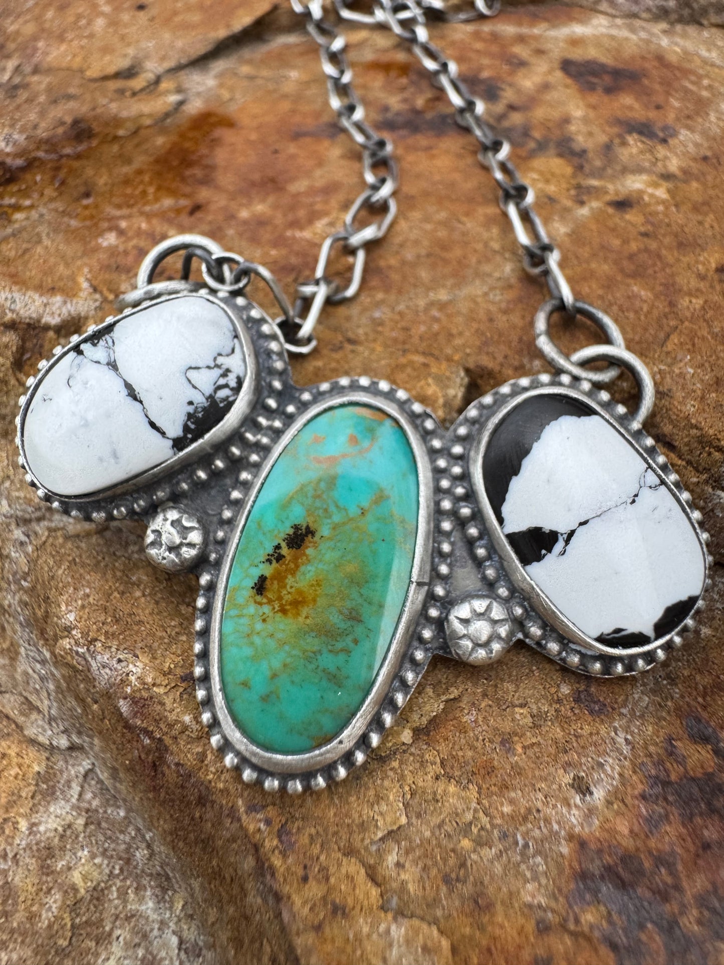 Turquoise and White Buffalo Necklace