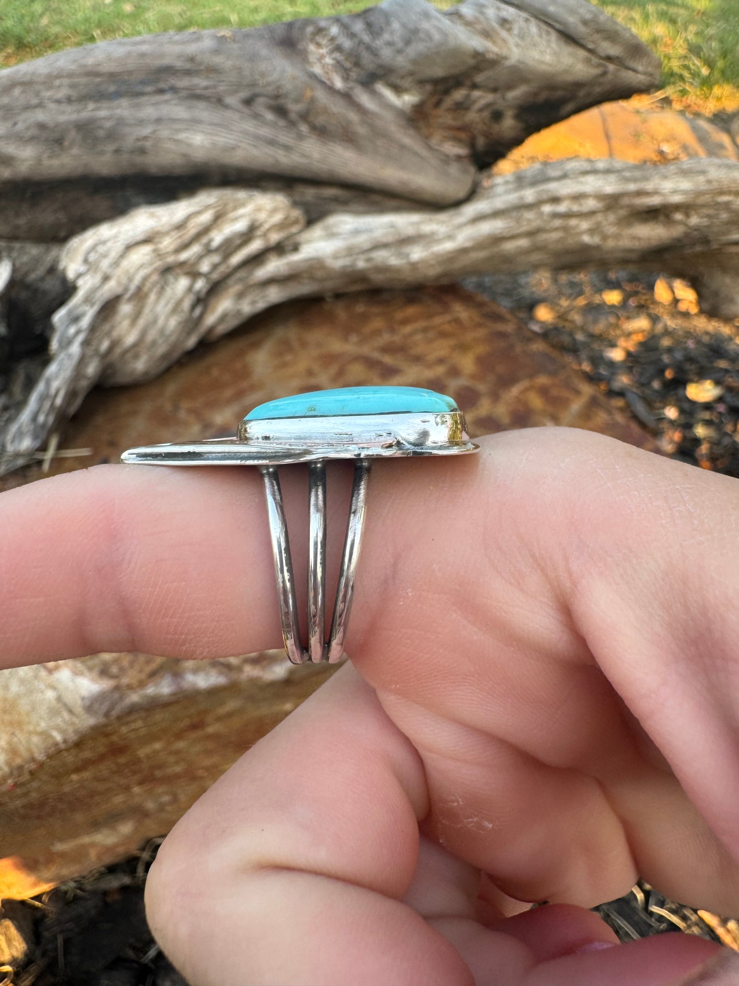 Blooming Tyrone Turquoise ring size 8