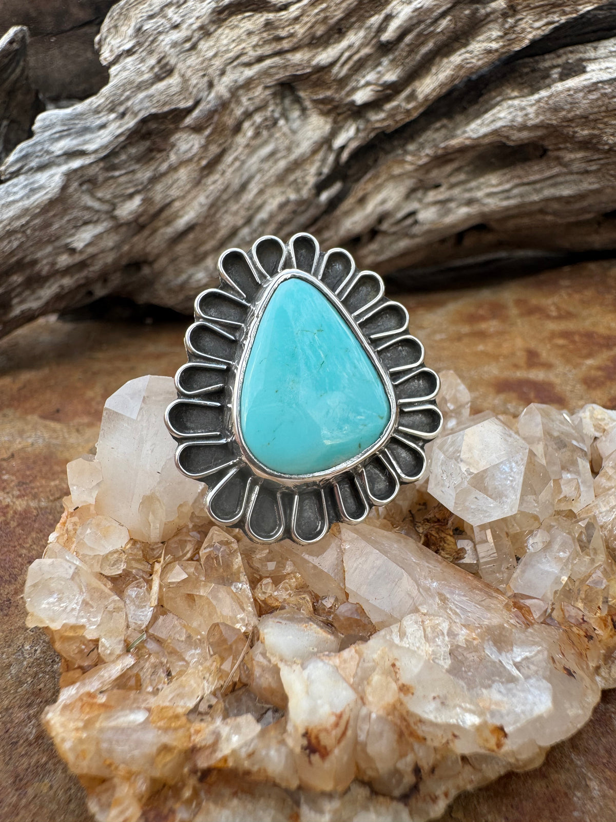 Tyrone turquoise Blossom ring size 7.5