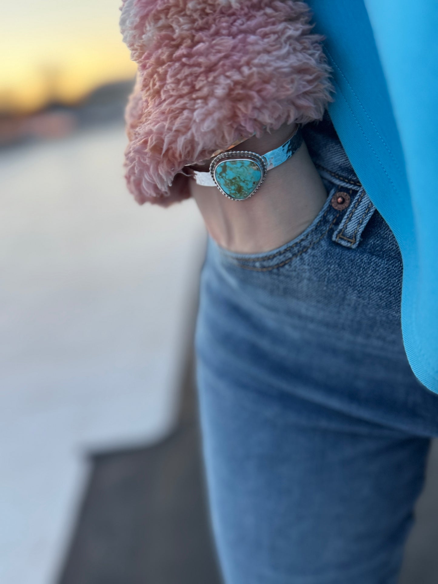 Turquoise Hammered cuff
