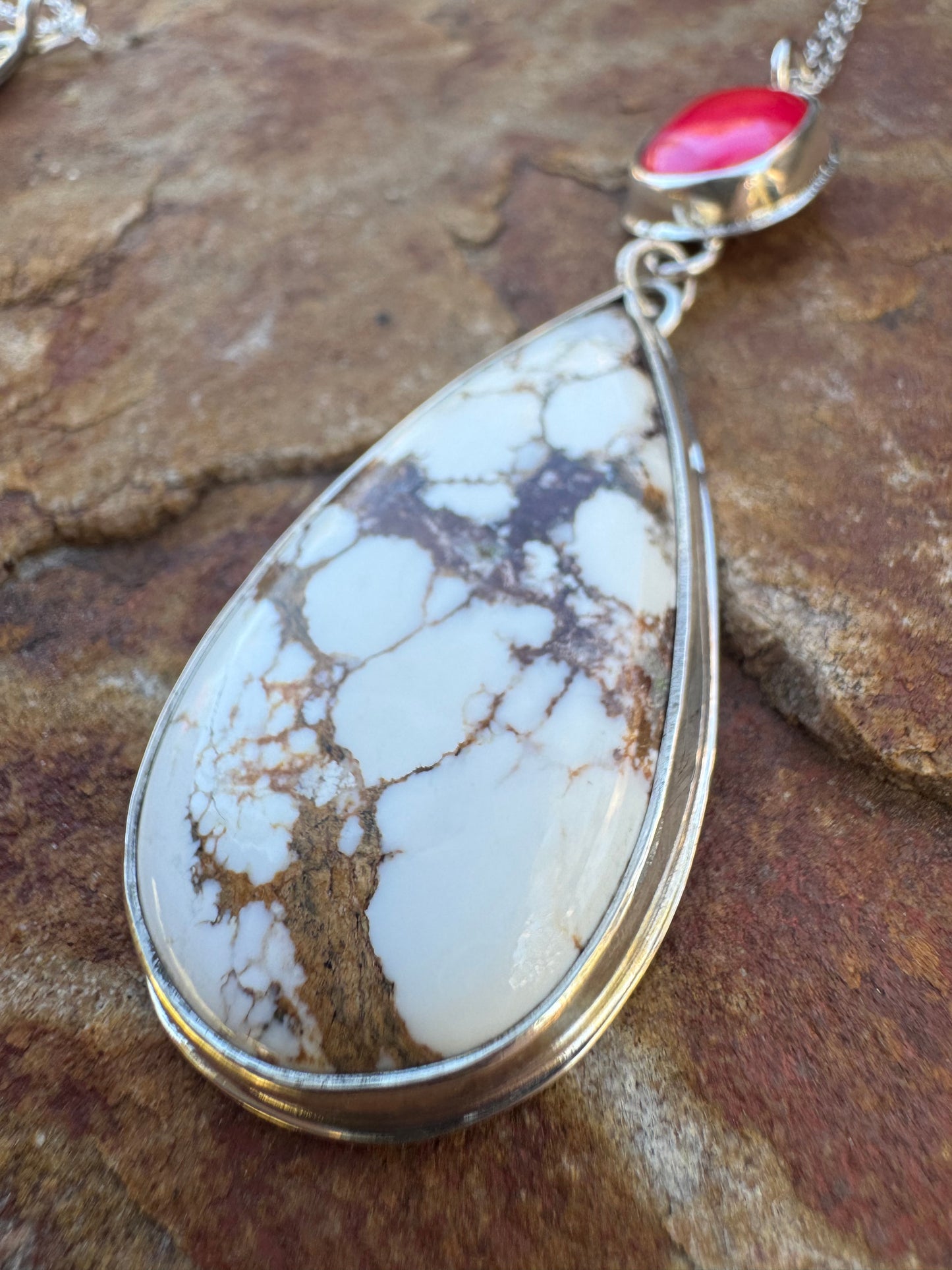 Wild Horse and Pink Agate Statement Pendant