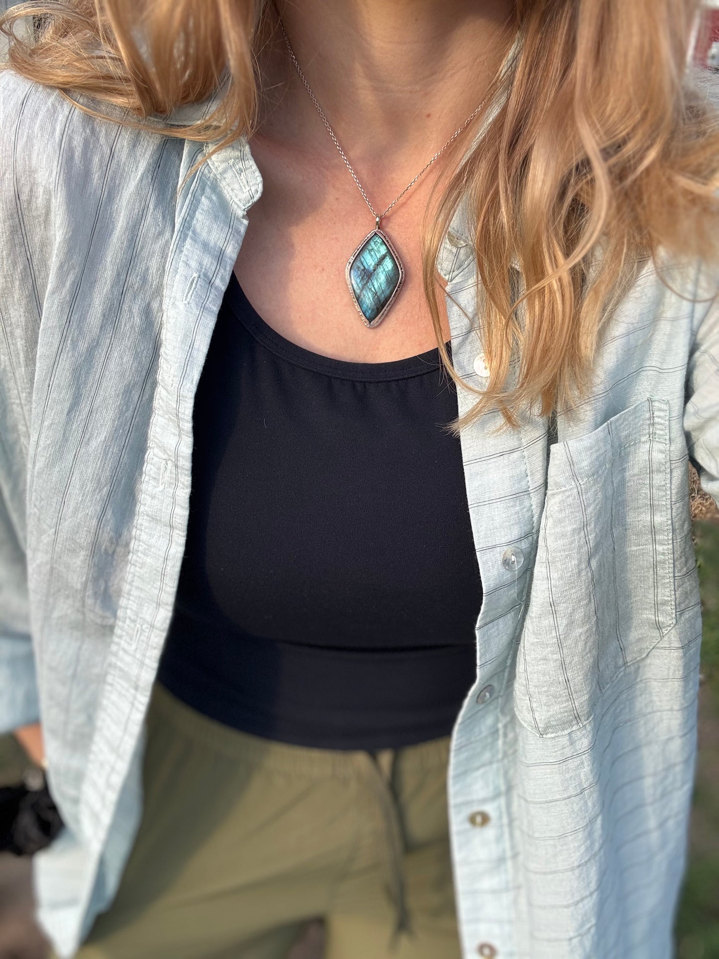 Labradorite statement necklace