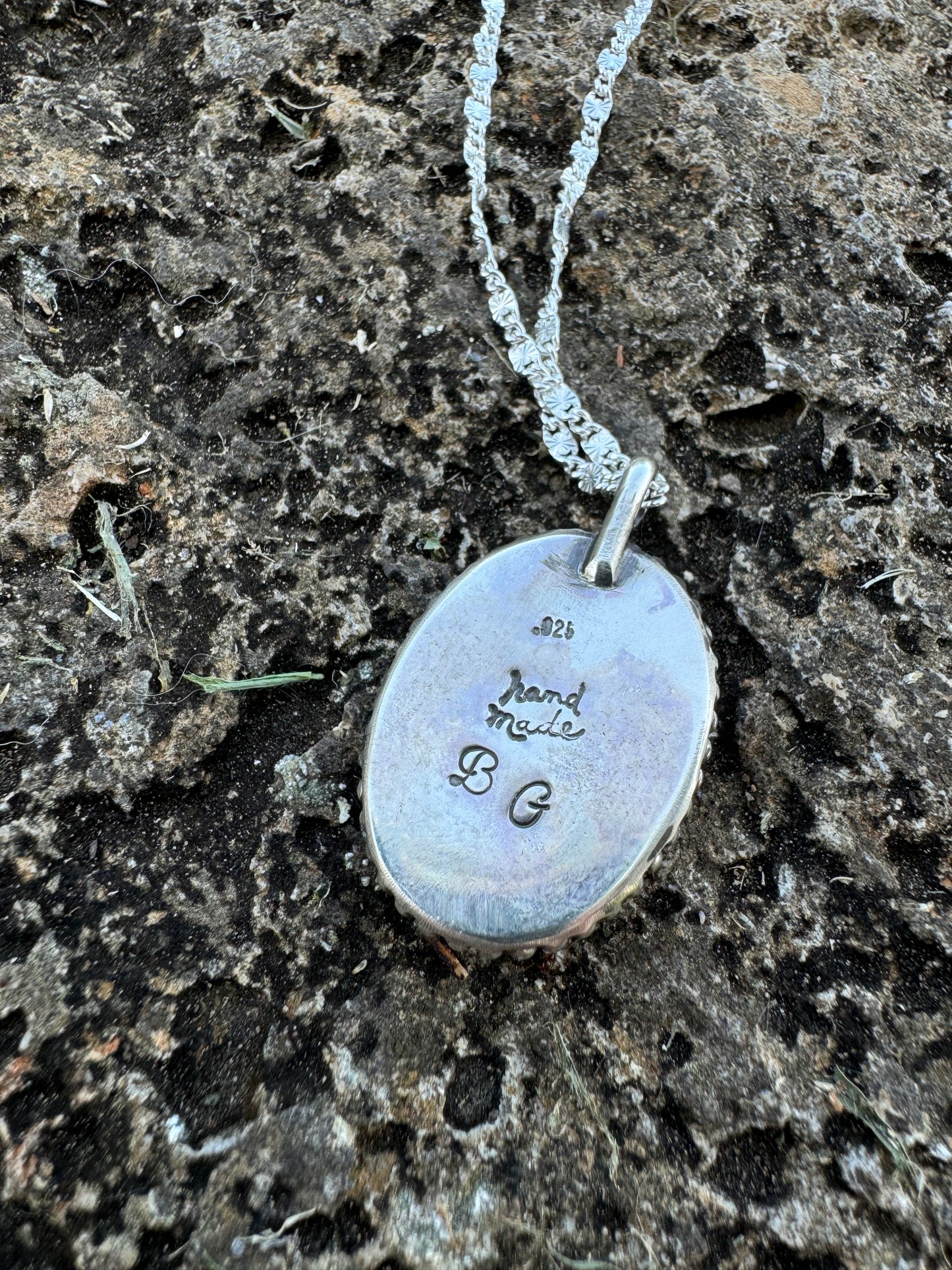 Pink banded agate necklace