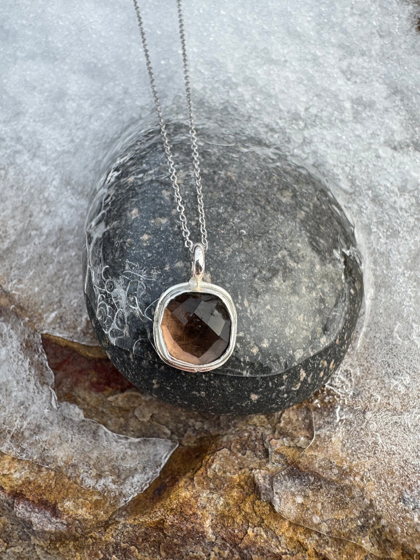 Smoky Quartz Dainty Pendant