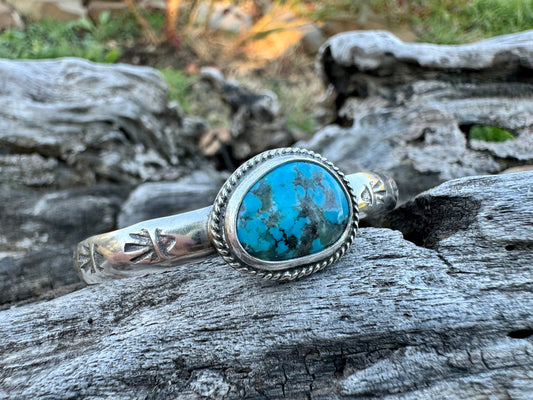 Kingman turquoise stacker cuff bracelet