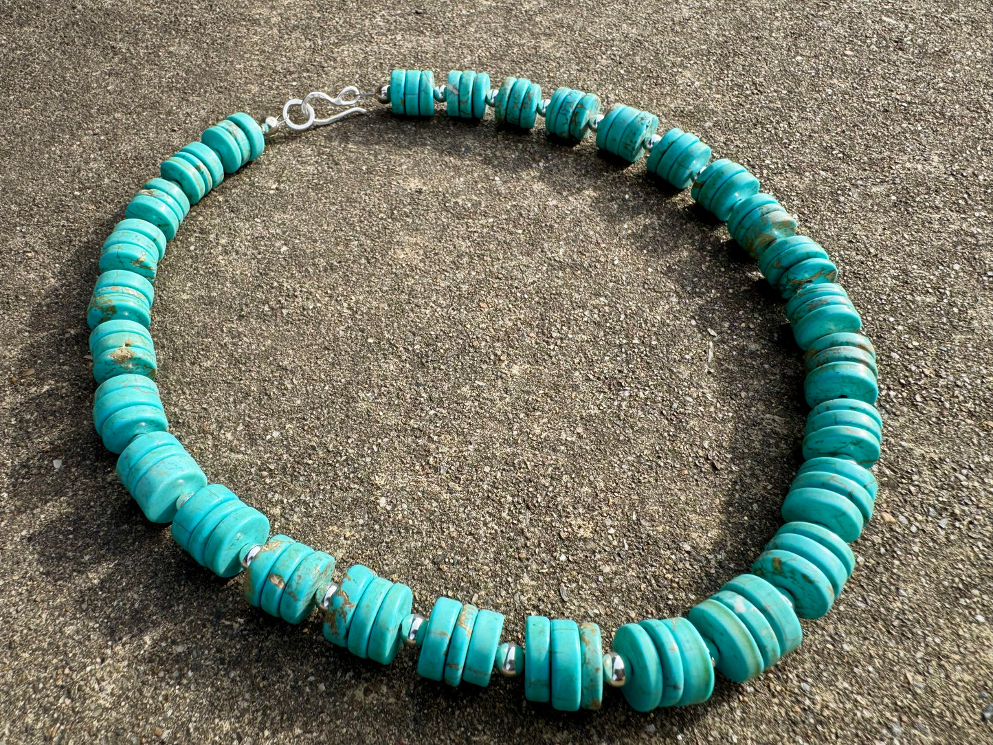 Sterling silver and Turquoise Magnesite beaded Necklace