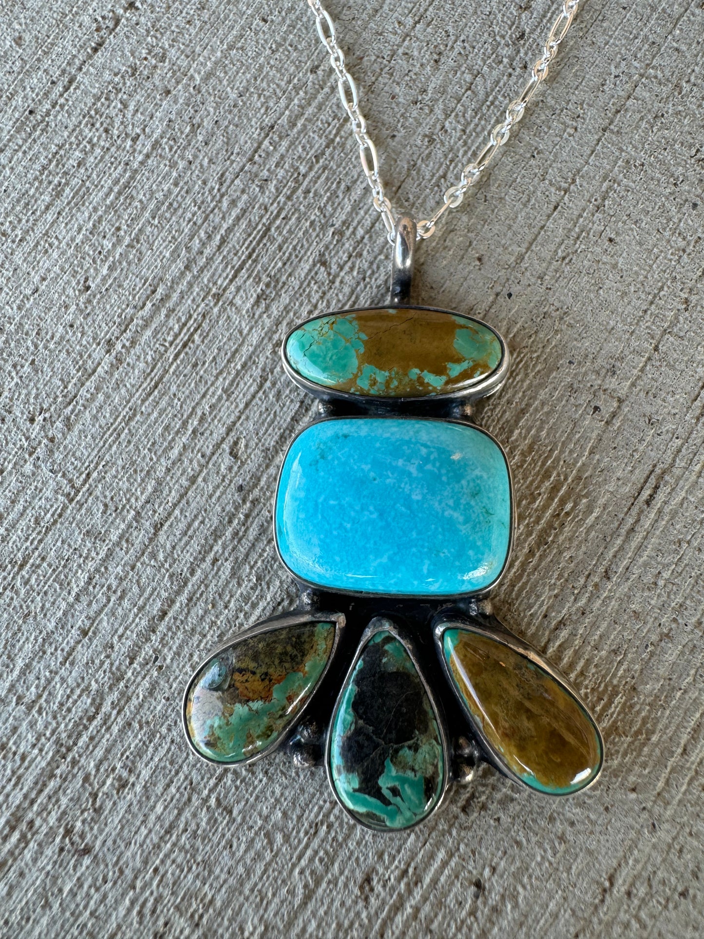 Tyrone turquoise blossom pendant