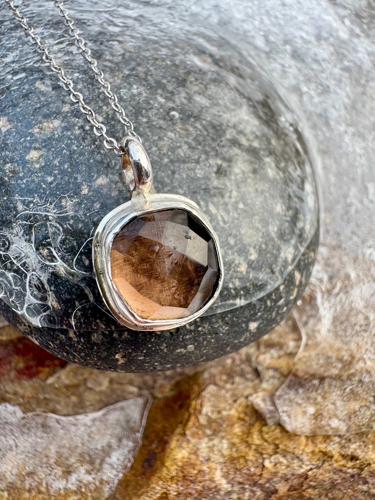 Smoky Quartz Dainty Pendant
