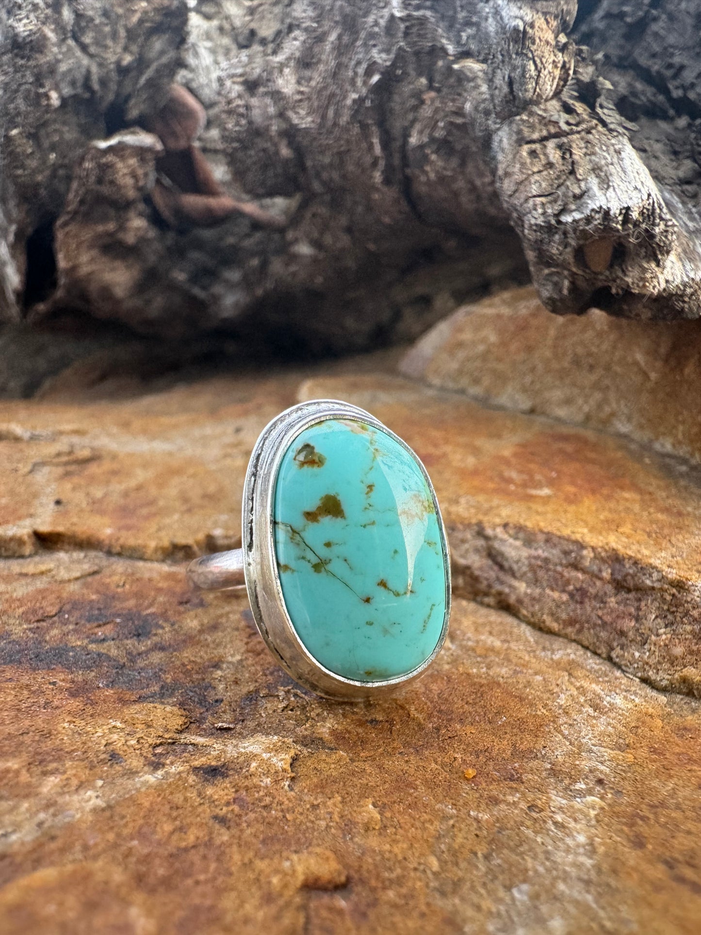 Elegant Tyrone turquoise ring size 7