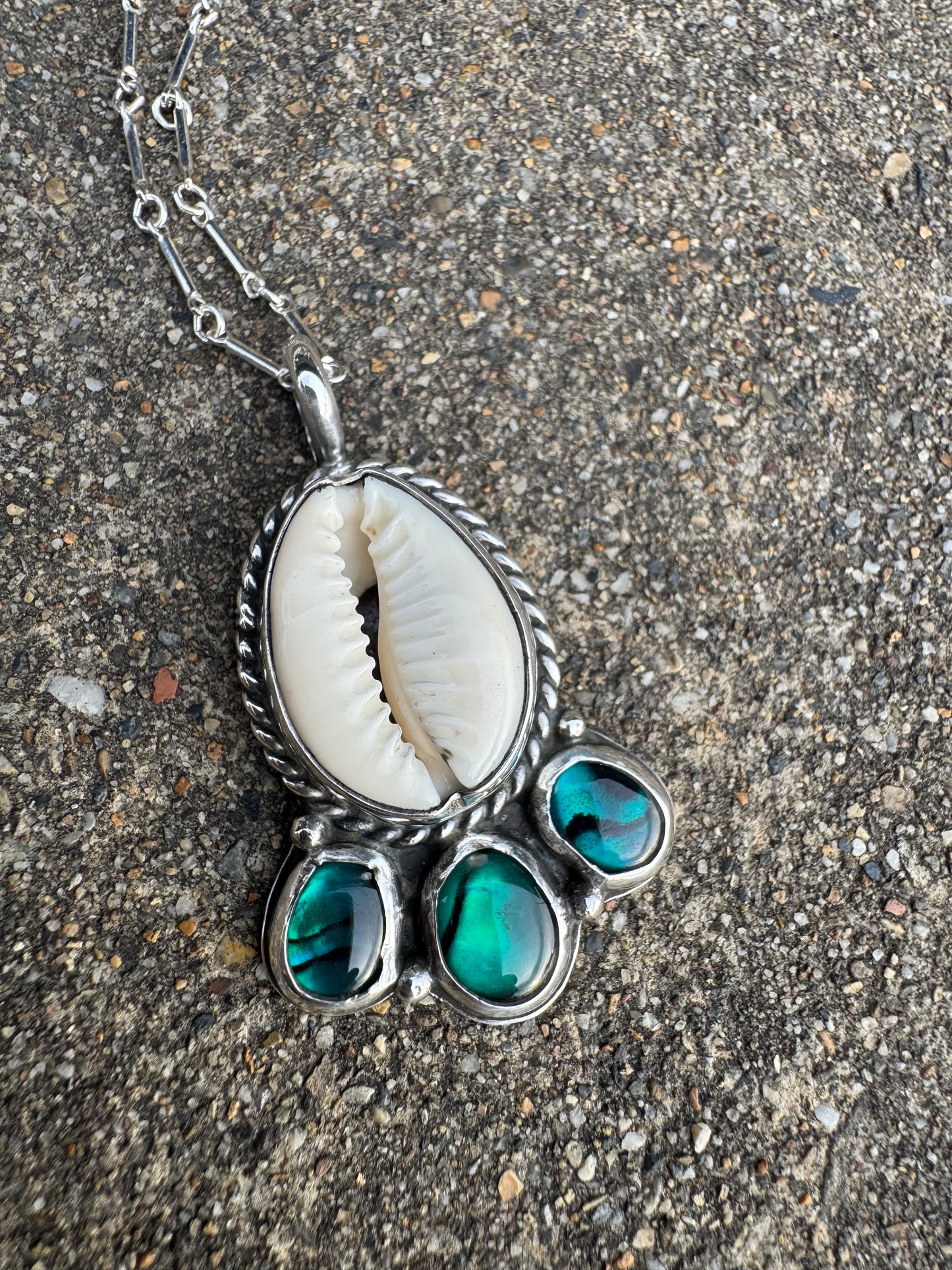 Cowrie Shell and Abalone Necklace
