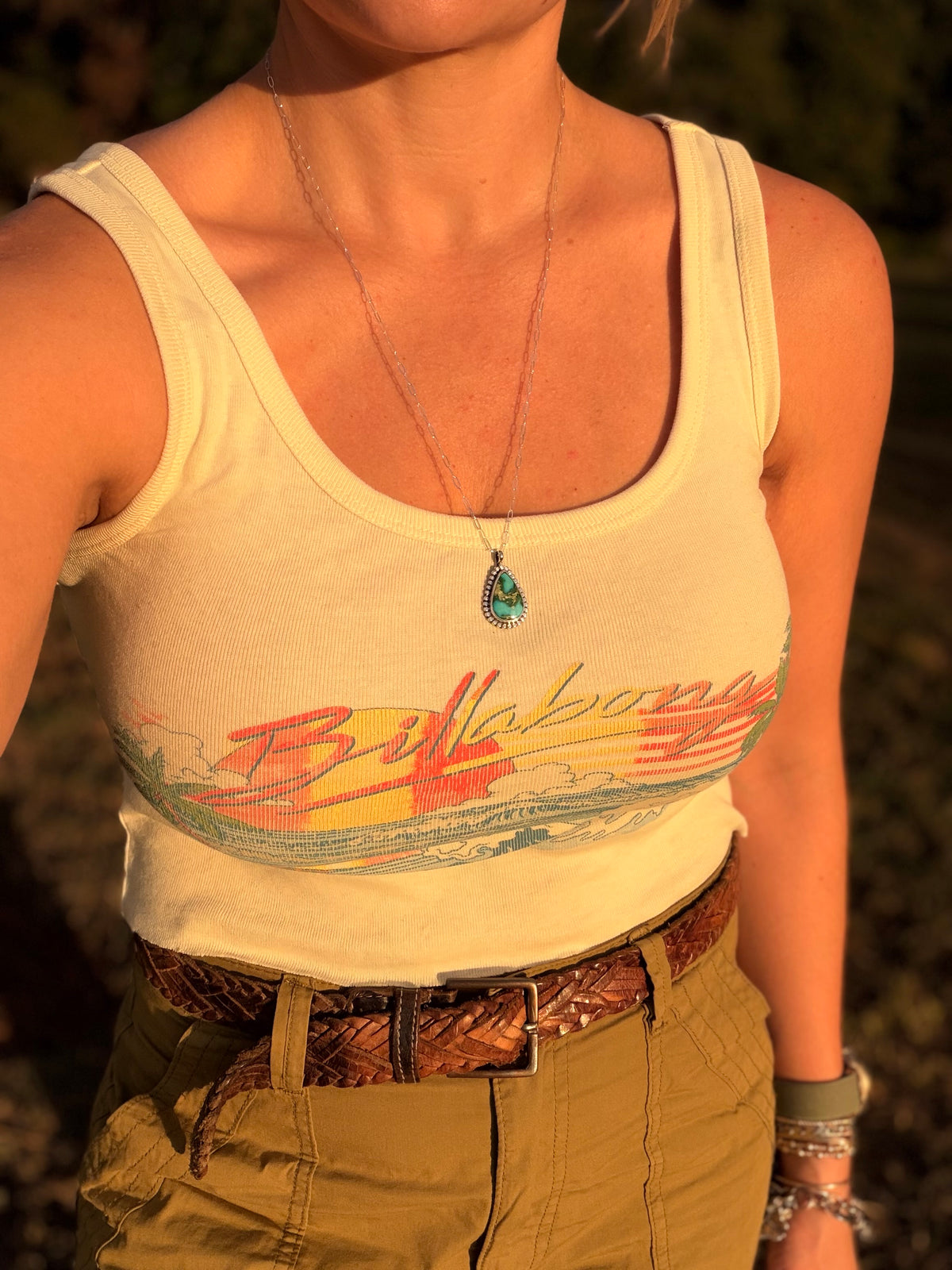 Teardrop Sonoran Gold turquoise Necklace