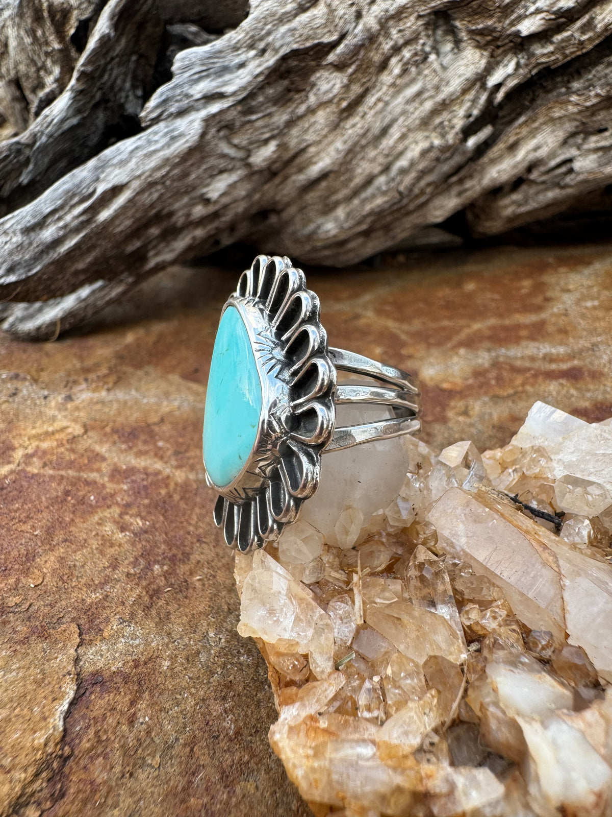 Tyrone turquoise Blossom ring size 7.5