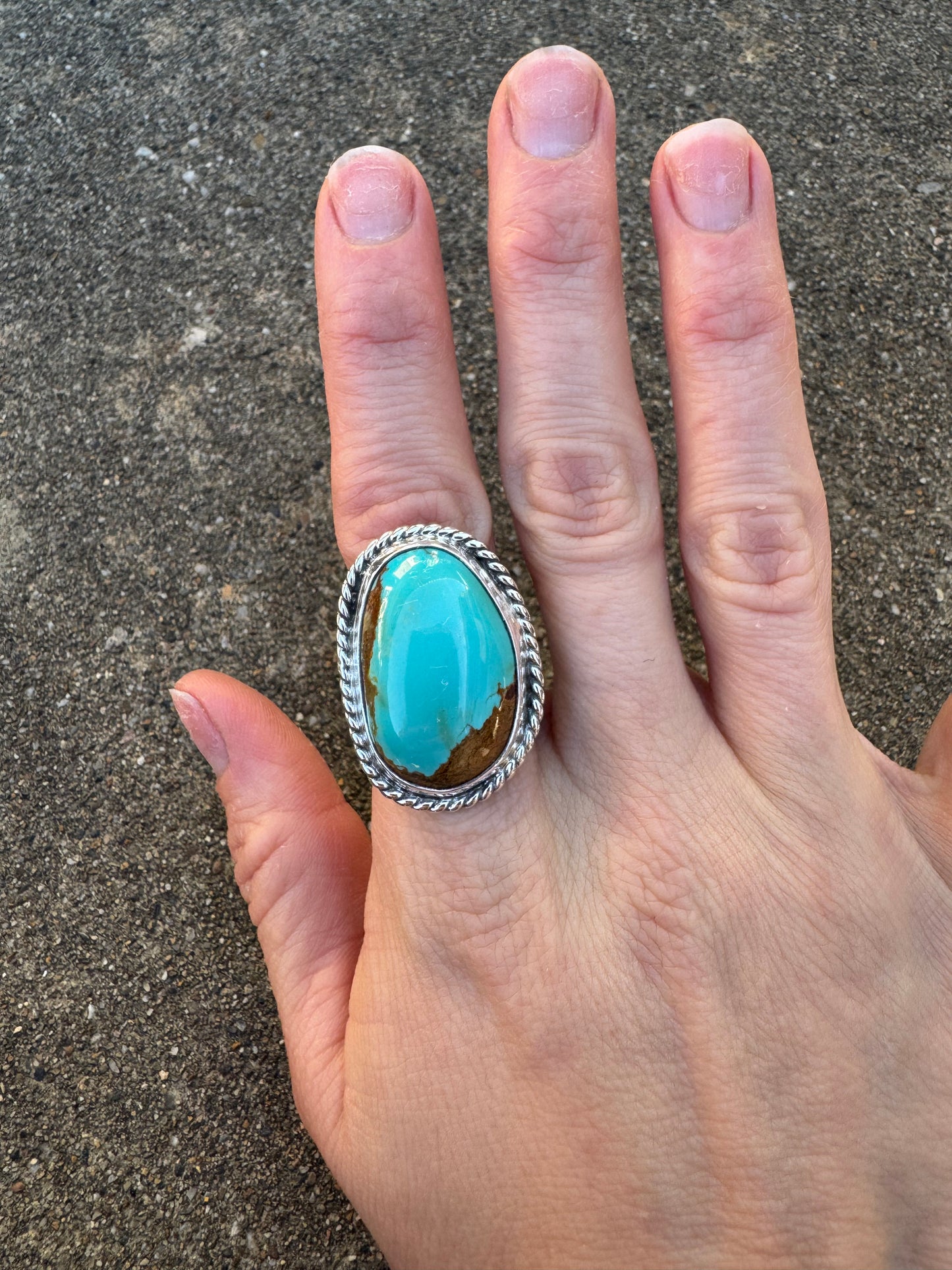 Kingman turquoise Statement ring size 9