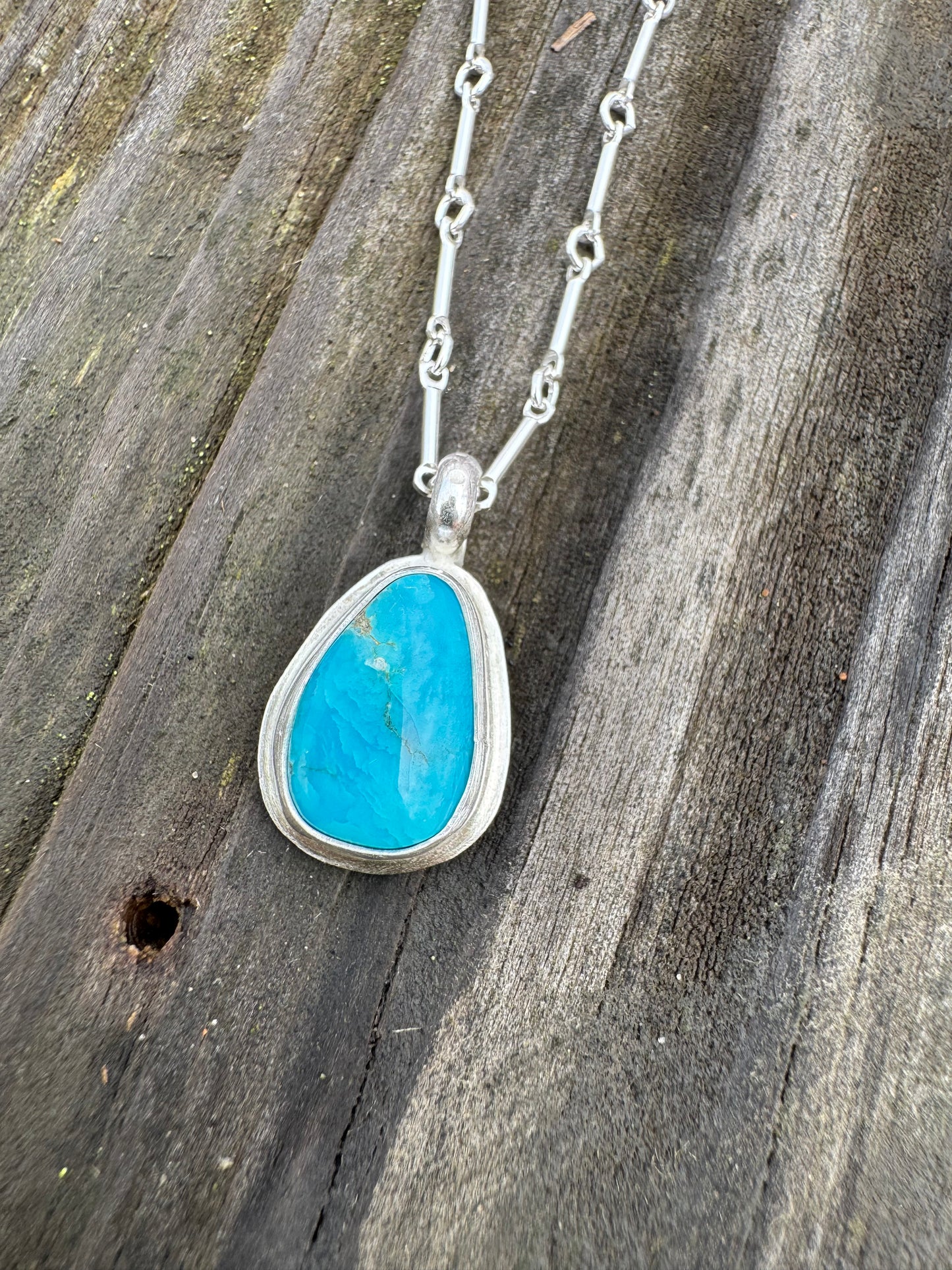 Bright blue Campitos Turquoise dainty pendant