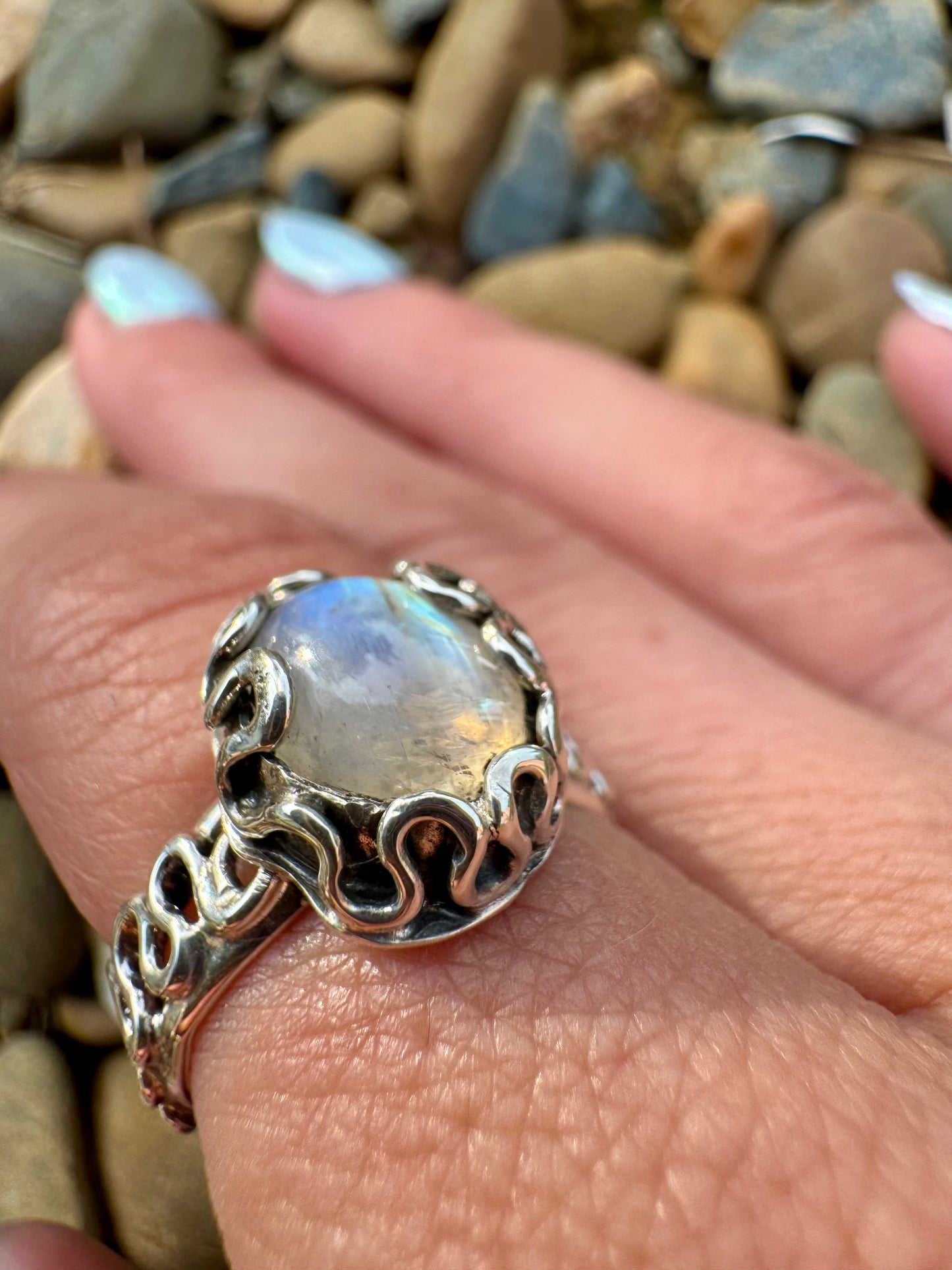 Moonlit Heirloom Moonstone Ring size 6