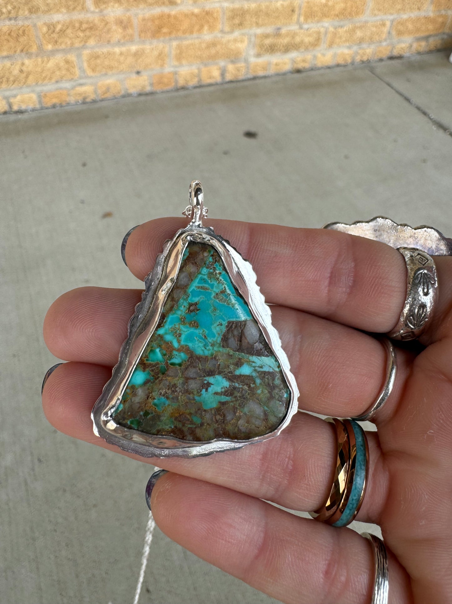 Kingman slab turquoise pendant