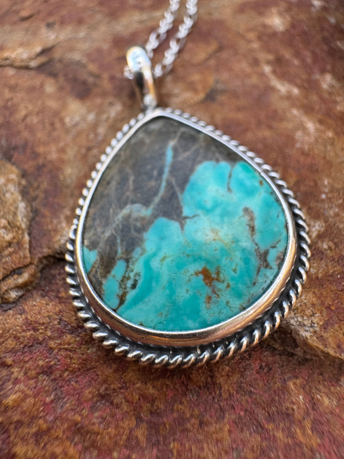 Teardrop Tyrone Turquoise Pendant