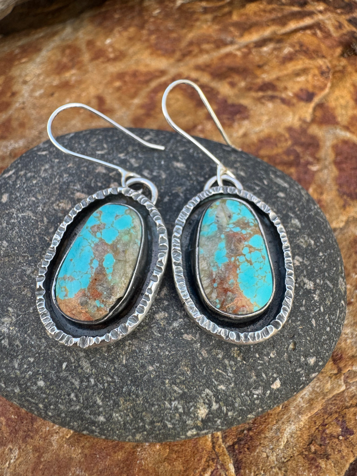 Oval Tyrone Turquoise Sterling Silver Earrings