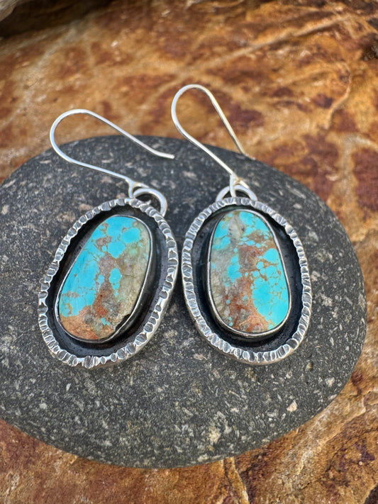 Oval Tyrone Turquoise Sterling Silver Earrings