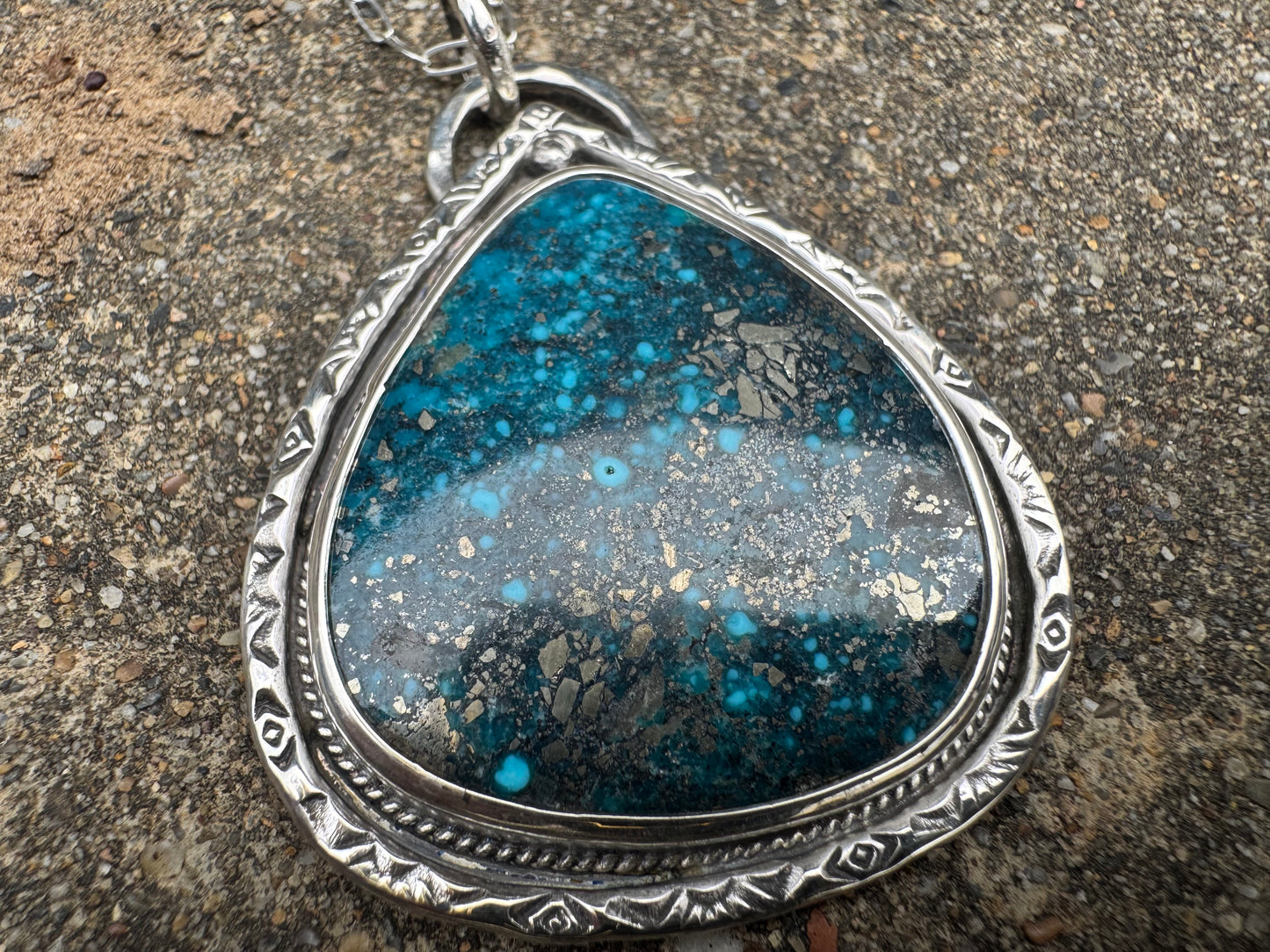 Starry Night Morenci turquoise Statement necklace