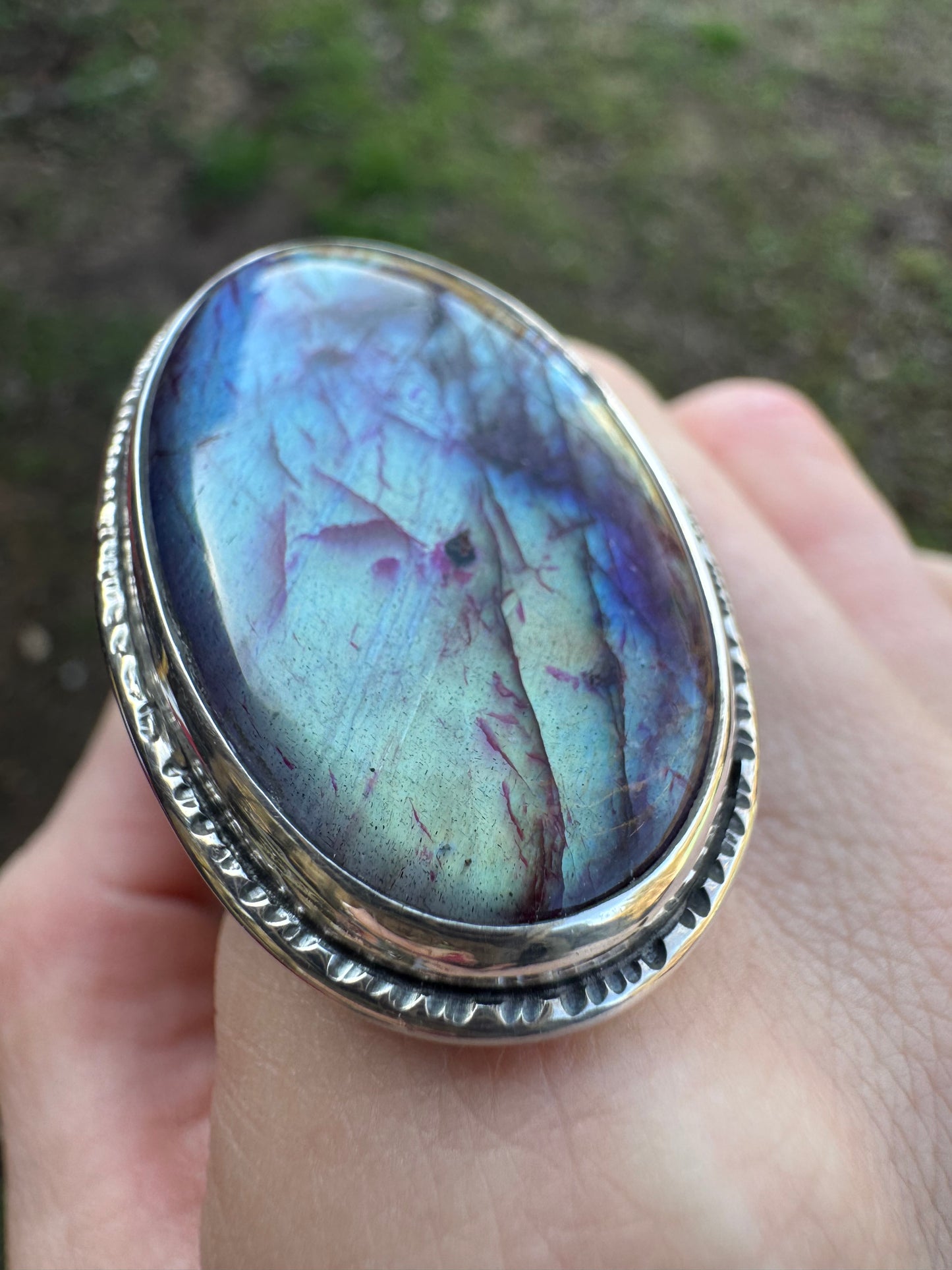 Labradorite Statement ring size 8.5