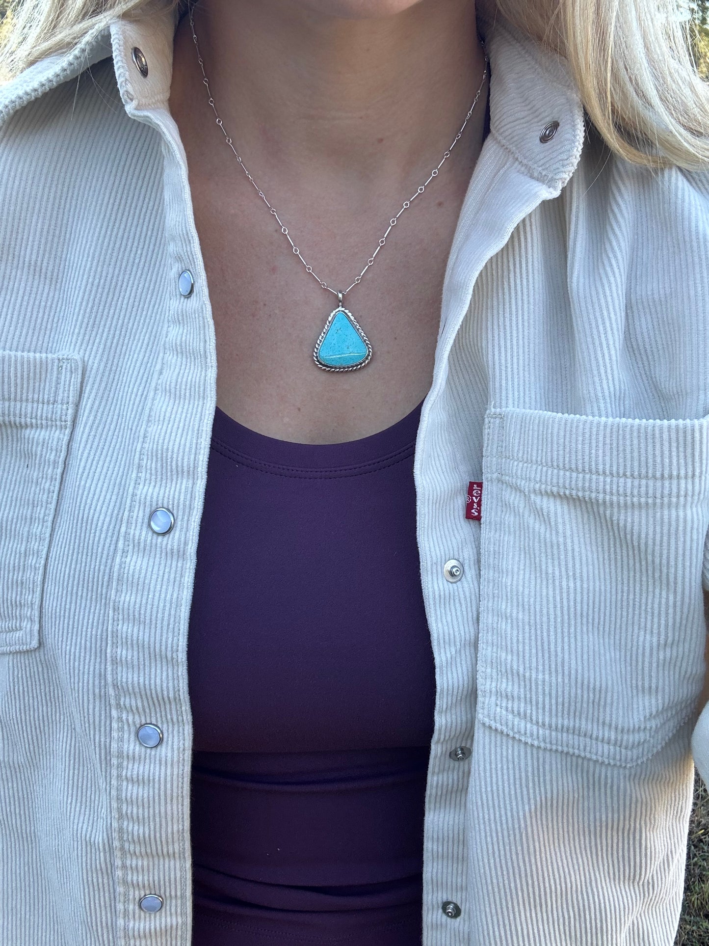 Bright blue Kings Manassa turquoise necklace