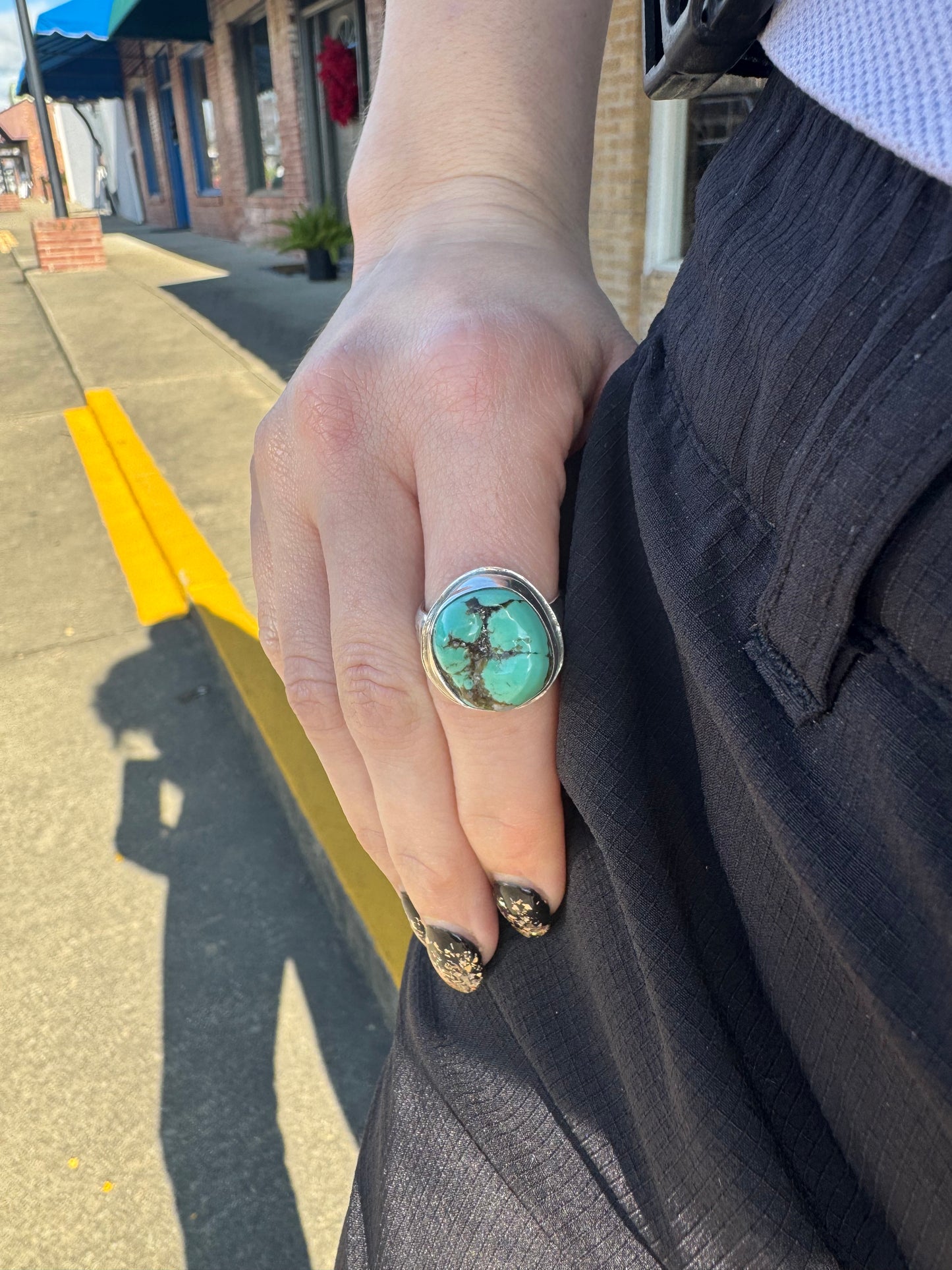 Nugget turquoise ring size 8.75