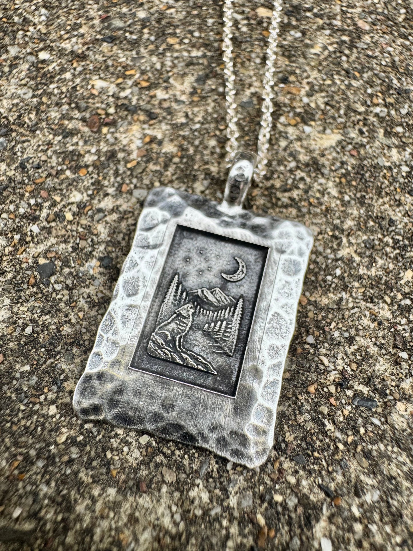 Hammered Picture Frame Pendant