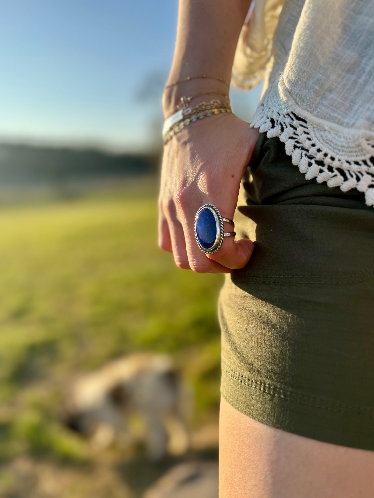 Royal Blue Lapis Lazuli Ring size 9