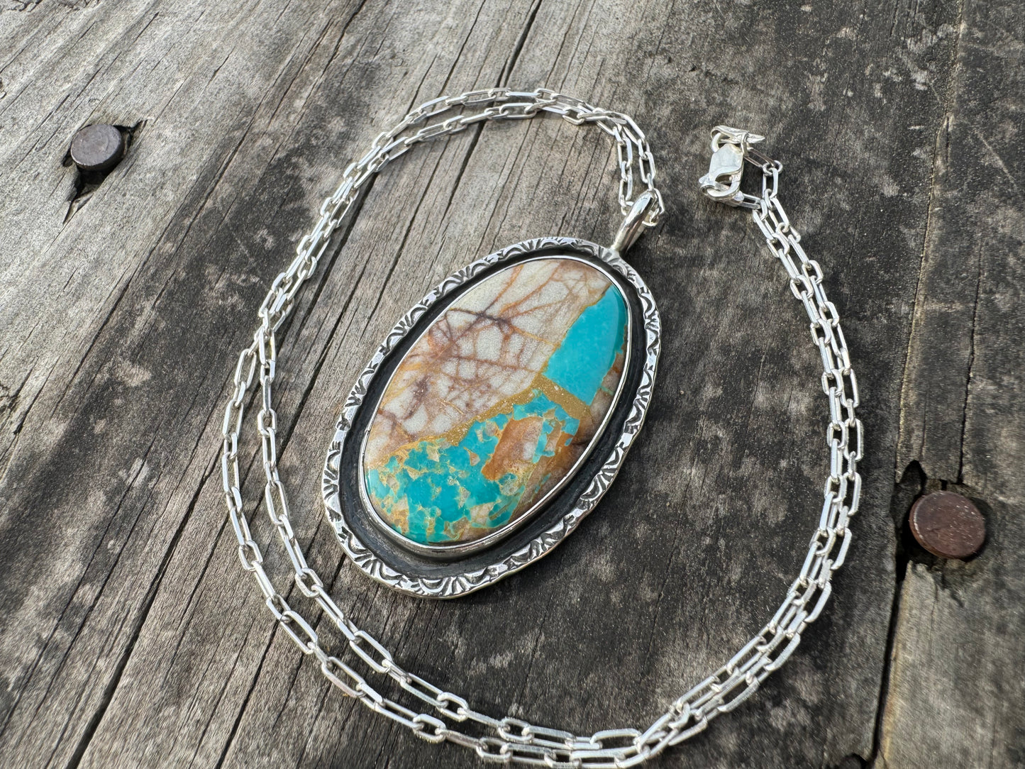 Ribbon turquoise statement necklace