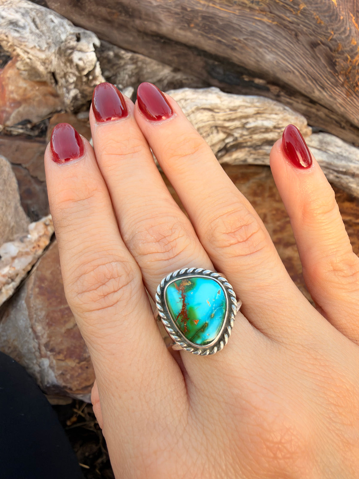 Sonoran Gold turquoise Statement Ring size 6.5
