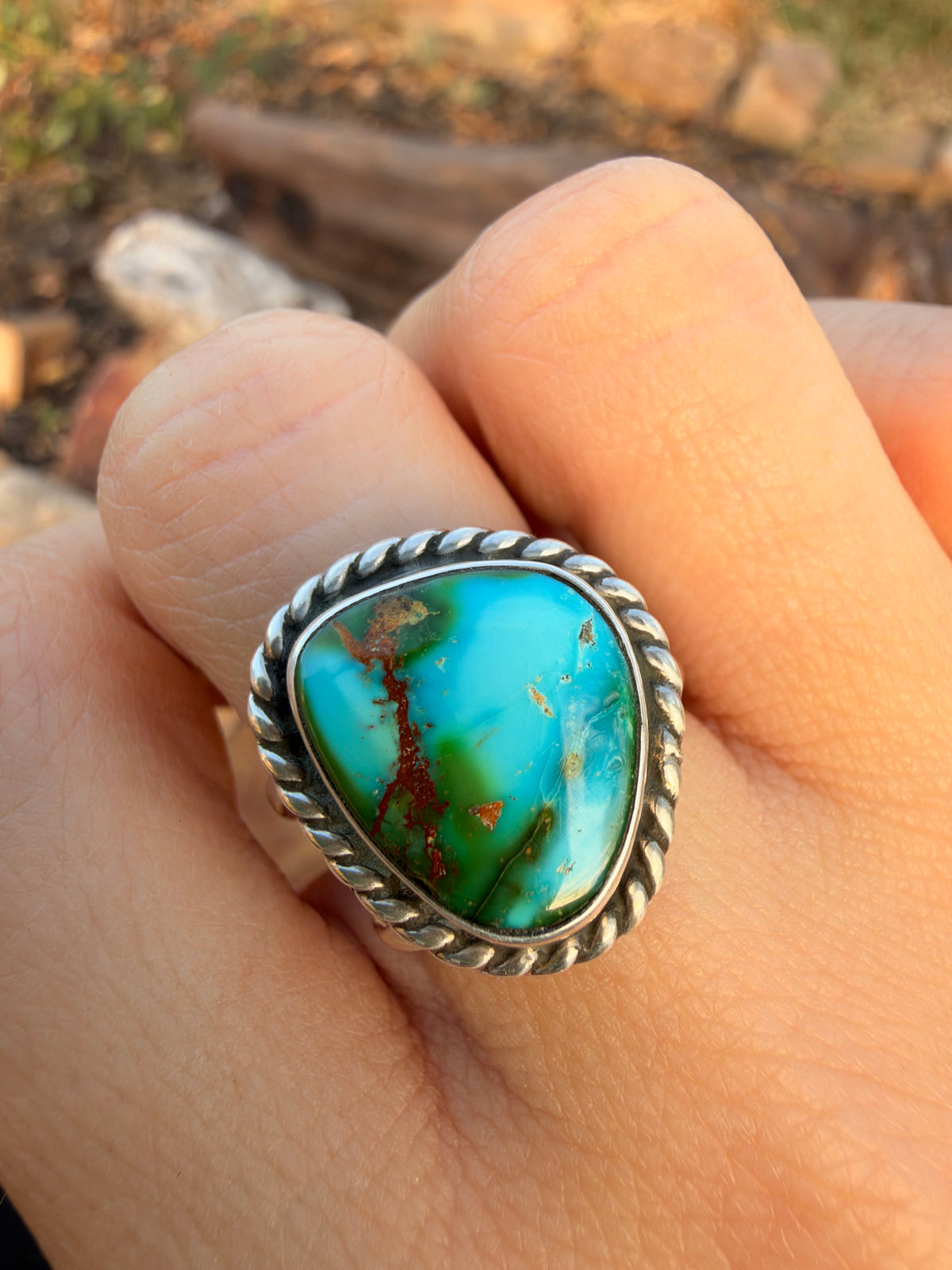 Sonoran Gold turquoise Statement Ring size 6.5