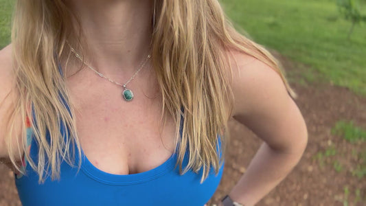 Dainty Pyrite Turquoise Pendant