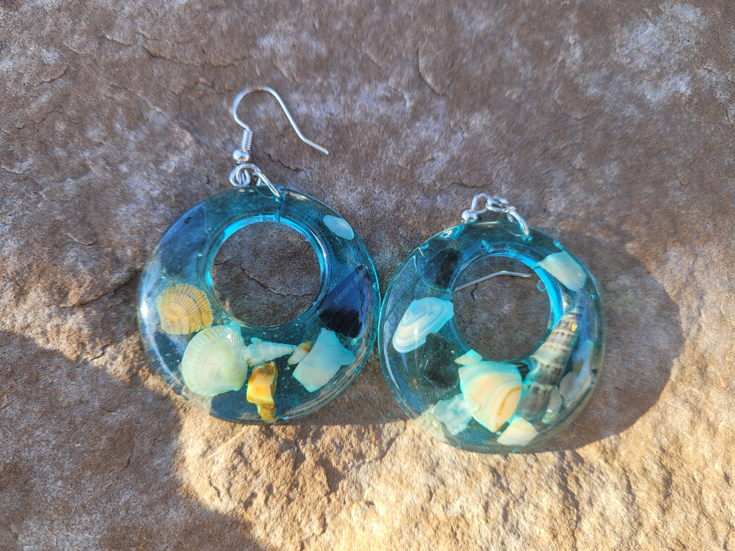 Resin seashell earrings by Gracie