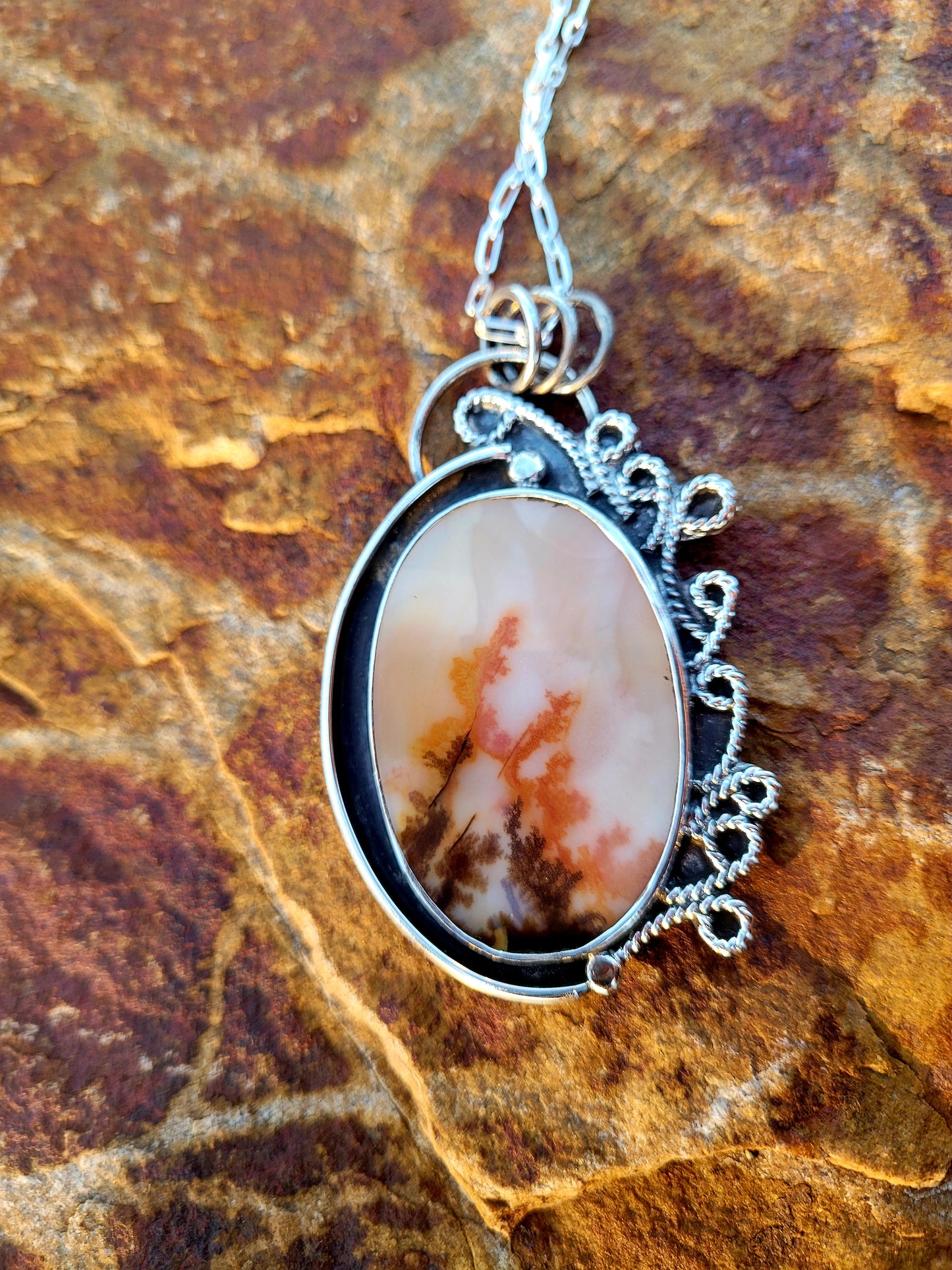 Dendritic Agate Whimsical Pendant