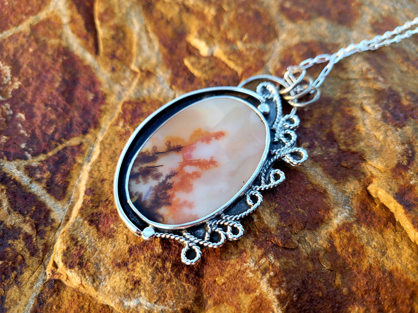 Dendritic Agate Whimsical Pendant