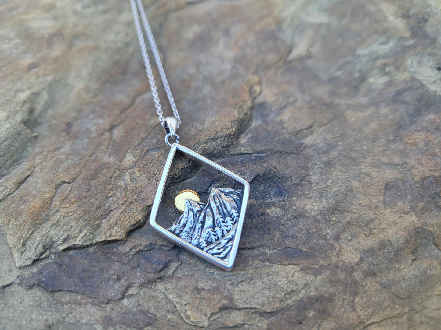 Diamond Mountain Landscape Necklace